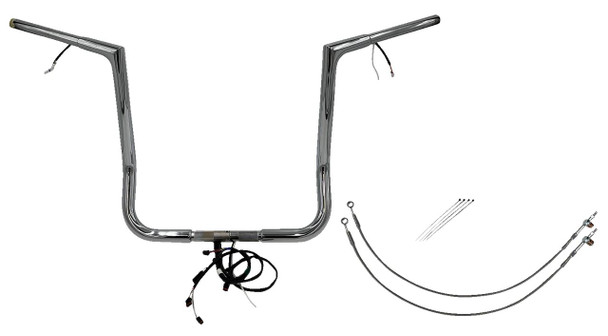 FAT BAGGERS INC. Fat Baggers Inc. 16" Chrome Flat Top Handlebar Kit for 2014-2020 Harley Davidson Street Glide FLHX 702216 