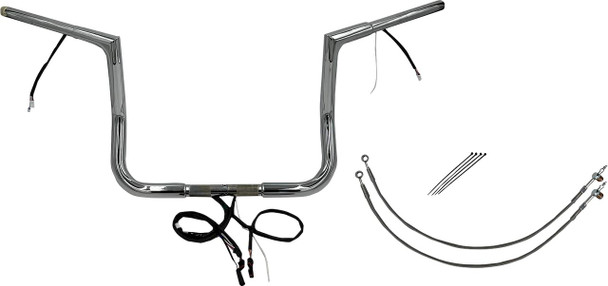 FAT BAGGERS INC. Fat Baggers Inc. 12" Chrome Flat Top Handlebar Kit for 2016-2020 Harley-Davidson Street Glide FLHX 702212 