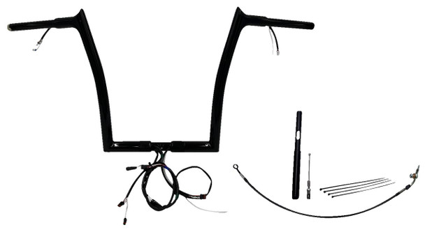 FAT BAGGERS INC. Fat Bagger Inc. 14" Black Pointed Top Handlebar Kit for 2015-2019 Harley Road Glide FLTRX/S 909314-B 