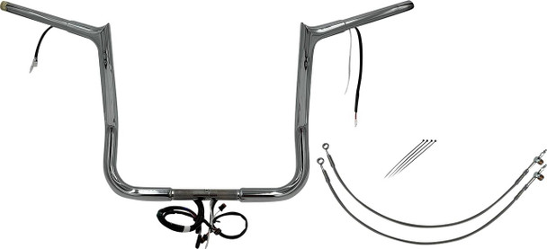 FAT BAGGERS INC. Fat Baggers Inc. 14" Pointed Top Handlebar Kit Chrome 2016-2020 Touring Models 902214 