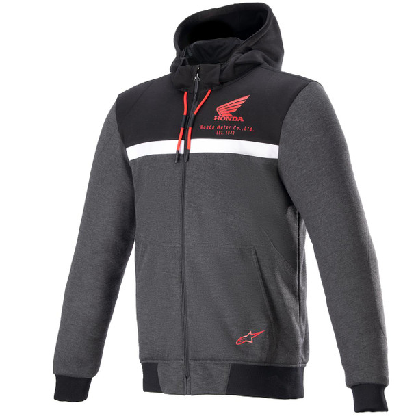  ALPINESTARS Honda Chrome Street Hoodie - Black/Gray/Red - Medium 4201323-1908-M 