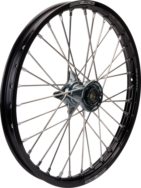 MOOSE RACING Wheel Assembly - SX-1 - Complete - Front - Black Wheel/Gray Hub - 19x1.4 MF-14019-BKGY