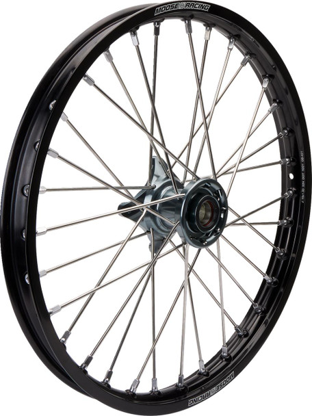  MOOSE RACING Wheel Assembly - SX-1 - Complete - Front - Black Wheel/Gray Hub - 19x1.4 MF-14019-BKGY 