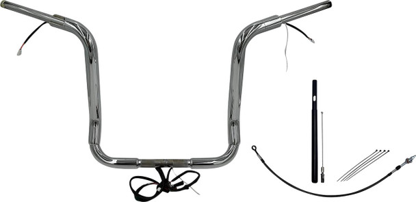 FAT BAGGERS INC. Fat Baggers Inc. 16" Pointed Top Handlebar Kit for 2014-2020 Harley Touring Models Chrome 805016 