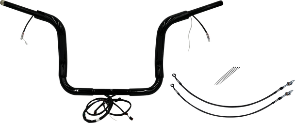 FAT BAGGERS INC. Handlebar Kit - Pointed Top - 12" - Black 802512-B
