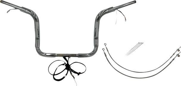 FAT BAGGERS INC. Fat Baggers Inc. 12" Chrome Pointed Top Handlebar Kit for 2021-2025 Harley-Davidson Touring 802512 