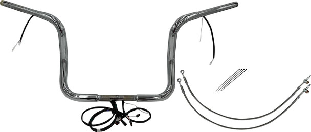 FAT BAGGERS INC. Fat Baggers Inc 12" Chrome Rounded Top Handlebar Kit for 2021-2023 Harley Street Glide FLHX 901512 