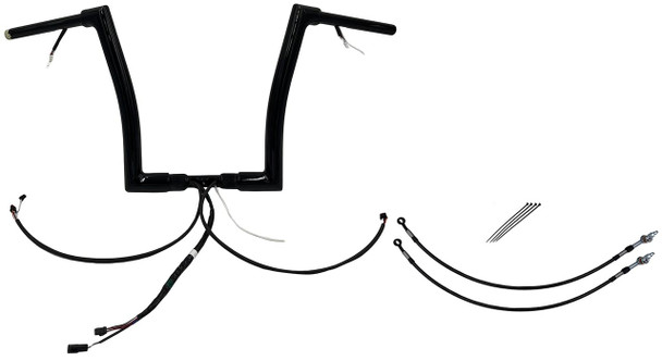 FAT BAGGERS INC. Fat Baggers Inc. 14" Flat Top Handlebar Kit for 2007-2017 Harley Davidson Fat Boy FLSTF 601314-B 