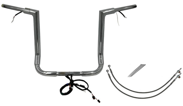 FAT BAGGERS INC. Fat Baggers Inc. 16" Chrome Flat Top Handlebar Kit for 2016-2020 Harley-Davidson Street Glide FLHX 602216 