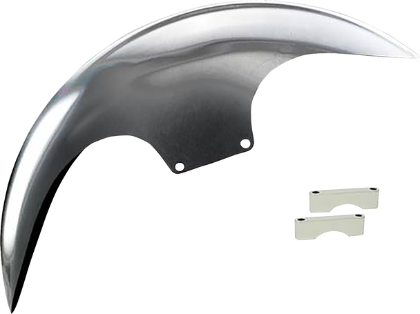 PAUL YAFFE BAGGER NATION Cafe Front Fender - 21" - Chrome Spacers PYO:CAFE-21-13E-C