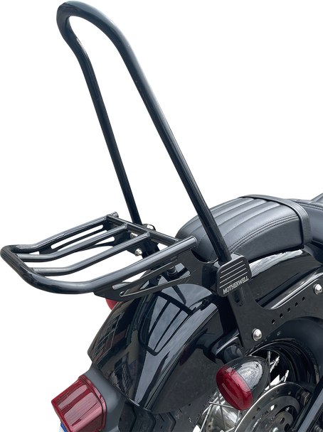 MOTHERWELL Luggage Rack For Tall Sissy Bar - Gloss Black MWL-159-GB