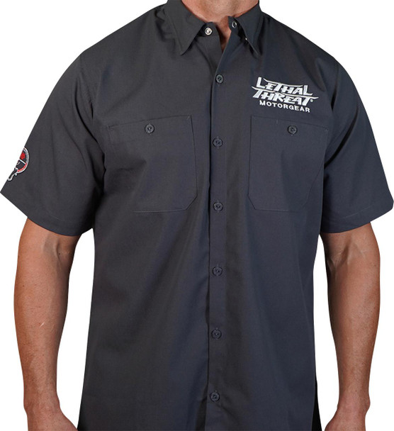  LETHAL THREAT Fabrication Monster Shop Shirt - Gray - XL FE50220XL 