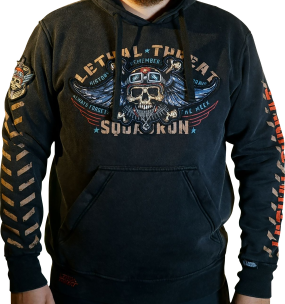 LETHAL THREAT Flight and Fight Hoodie - Black - Large HD84076L