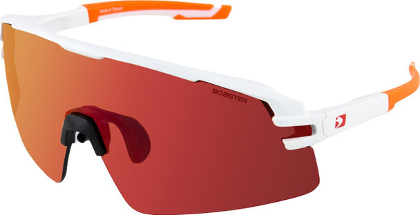  BOBSTER Flash Sunglasses - Matte White/Orange - Smoke Black Red Revo BFLA01 