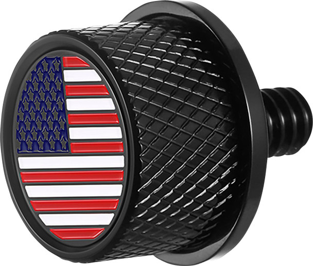  FIGURATI DESIGNS Seat Mounting Knob - Black - American Flag FD20-SEAT KN-BK 