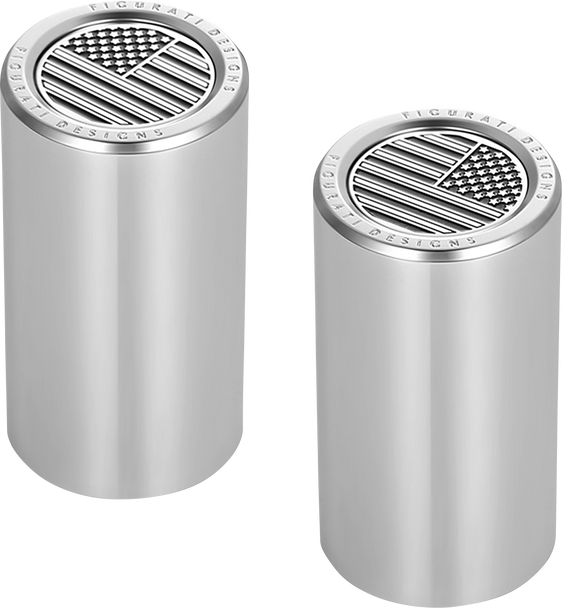FIGURATI DESIGNS Docking Hardware Covers - American Flag - Long - Contrast Cut - Stainless Steel FD26-DC-2545-SS