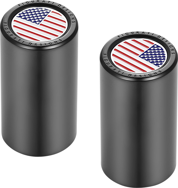 FIGURATI DESIGNS Docking Hardware Covers - American Flag - Long - Black FD21-DC-2545-BK