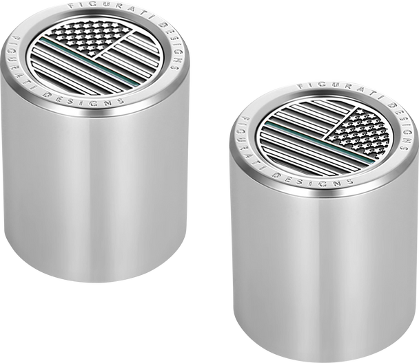 FIGURATI DESIGNS Docking Hardware Covers - American Flag - Contrast Cut - Stainless Steel FD72-DC-2730-SS