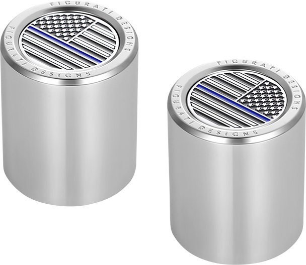 FIGURATI DESIGNS Docking Hardware Covers - American Flag - Stainless Steel - Contrast Cut FD70-DC-2730-SS