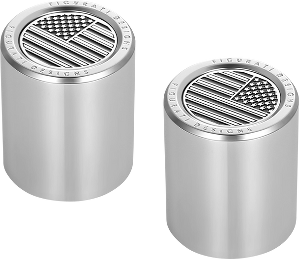FIGURATI DESIGNS Docking Hardware Covers - American Flag - Stainless Steel FD26-DC-2730-SS