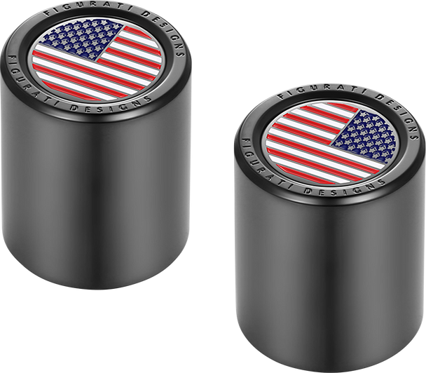 FIGURATI DESIGNS Docking Hardware Covers - American Flag - Black FD21-DC-2730-BK