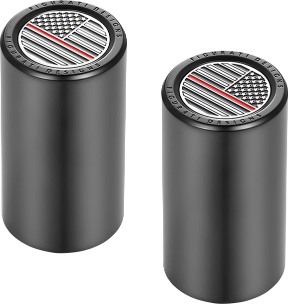  FIGURATI DESIGNS Docking Hardware Covers - American Flag - Red Line - Long - Black FD73-DC-2545-BK 