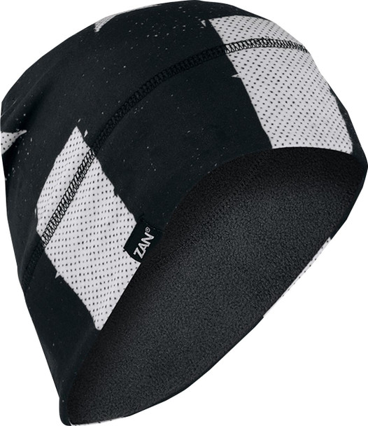  ZAN HEADGEAR SportFlex Fleece Beanie - Black/White Flag WHLF091 