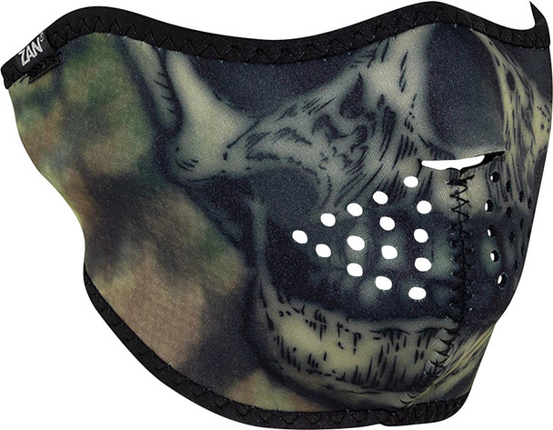  ZAN HEADGEAR Neoprene Half Mask - Woodland Camo Tie Dye Skull WNFM611H 