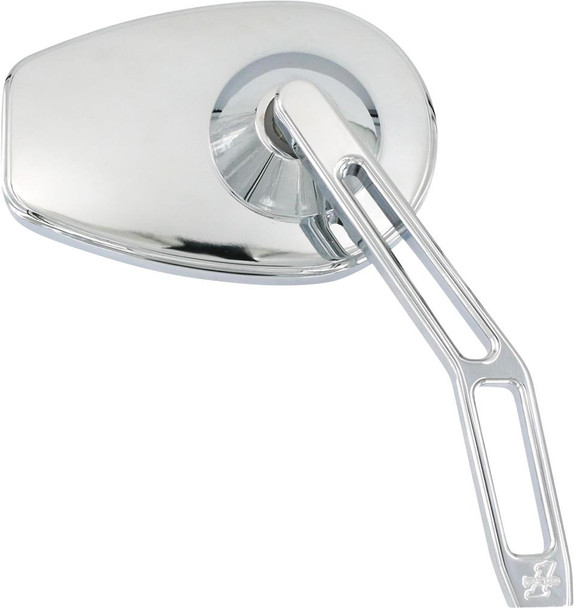  PRO-ONE PERF.MFG. Mirror - Micro w/V2 Cut-Out Stem - Oval - Chrome - Right 102110 