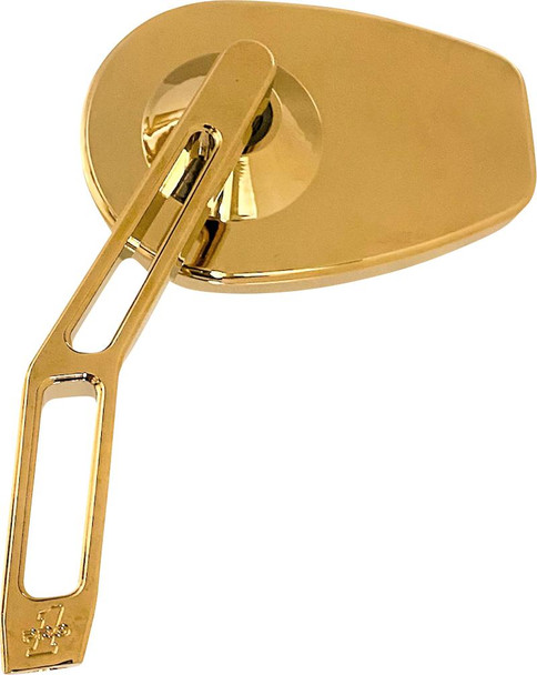  PRO-ONE PERF.MFG. Mirror - Micro w/V2 Cut-Out Stem - Oval - Gold - Left 102100TIN 