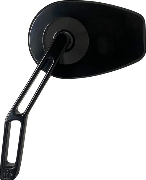  PRO-ONE PERF.MFG. Mirror - Micro w/V2 Cut-Out Stem - Oval - Black - Left 102100B 