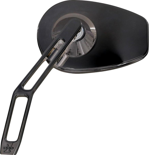  PRO-ONE PERF.MFG. Mirror - Micro w/V2 Cut-Out Stem - Oval - Chrome - Left 102100 