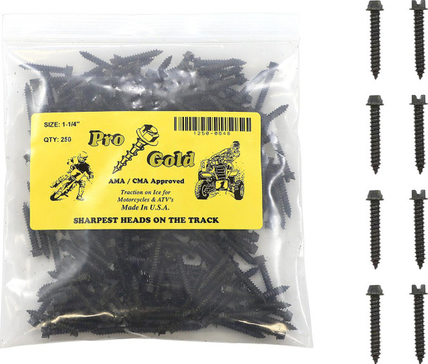  GOLD SCREWS Ice Screws - 1-1/4" - 250 Pack 1-1/4"250 