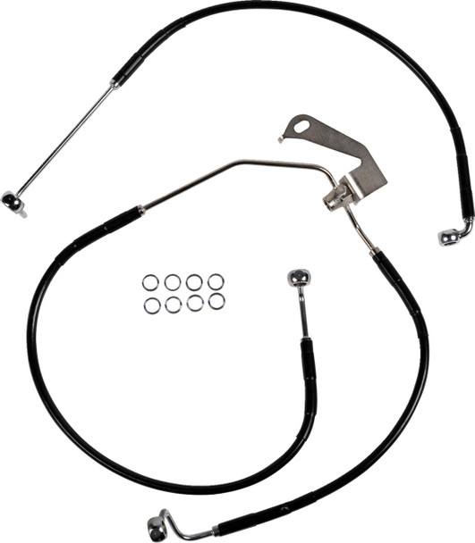  DRAG SPECIALTIES Brake Line - Rear - Non-ABS - Black 640232-BLK 