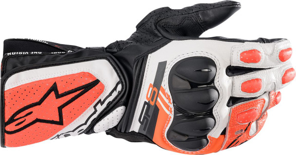  ALPINESTARS SP-8 V3 Gloves - Black/White/Fluo Red - 2XL 3558321-1231-2X 