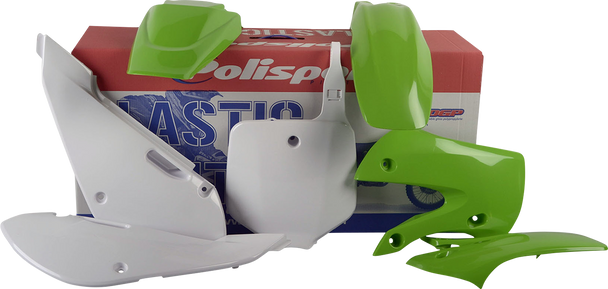 POLISPORT Body Kit - Complete - OEM '11-'22/'16-'23 Green/White - KX 65 90162