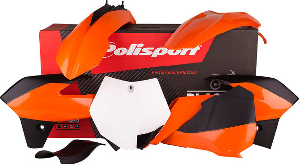  POLISPORT Body Kit - '13 - '14 OEM Orange/White/Black - SX 85 90555 