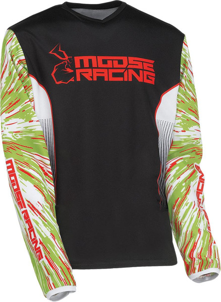  MOOSE RACING Youth Agroid Jersey - Green/Red/Black - Medium 2912-2268 