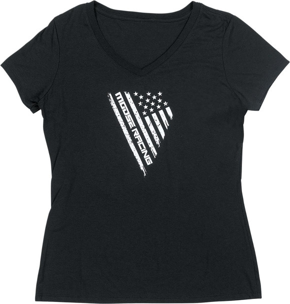  MOOSE RACING Women's Salute T-Shirt - Black - Small 3031-4166 