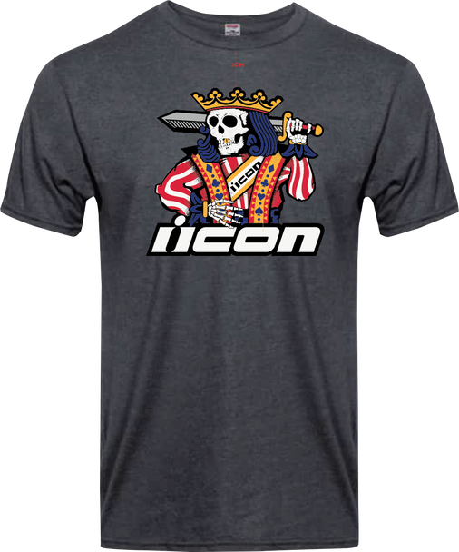ICON Suicide King T-Shirt - Heather Charcoal - XL 3030-21947