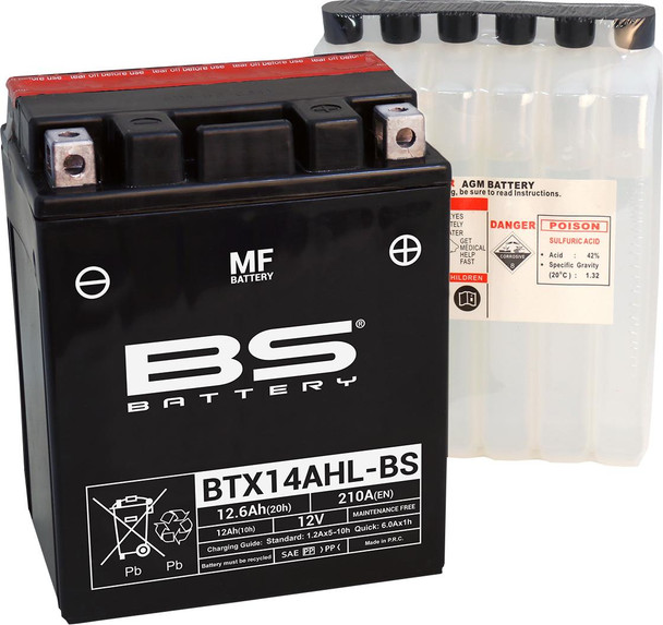  BS BATTERY Battery - BTX14AHL-BS (YTX) 300607 