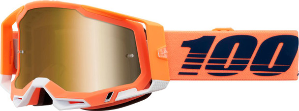  100% Racecraft 2 Goggles - Coral - True Gold Mirror 50010-00018 