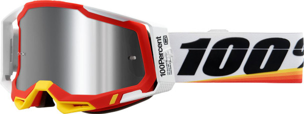  100% Racecraft 2 Goggles - Arsham Red - Silver Flash Mirror 50010-00016 