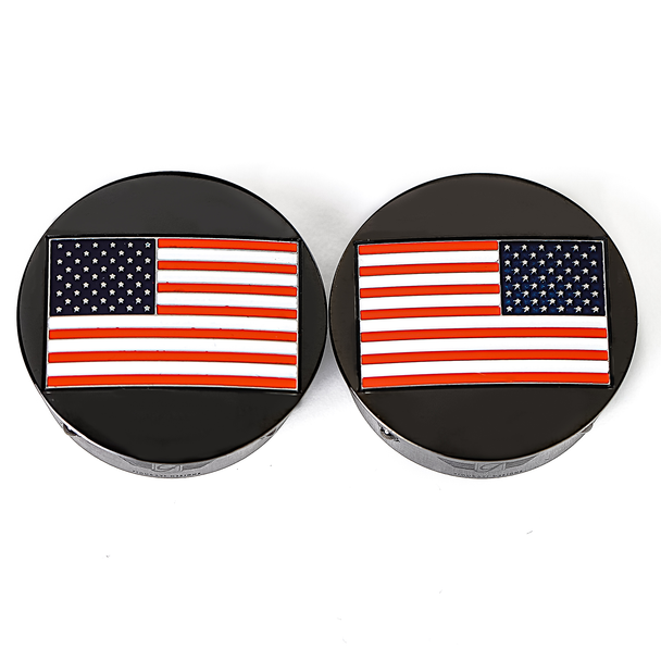 FIGURATI DESIGNS Swing Arm Covers - American Flag - Custom - Reversed - Black FD21R-AF-BK