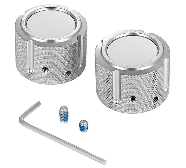  FIGURATI DESIGNS Axle Nut Cover - Front - Stainless Steel - Smooth - Silver FD60-FAC-SS 