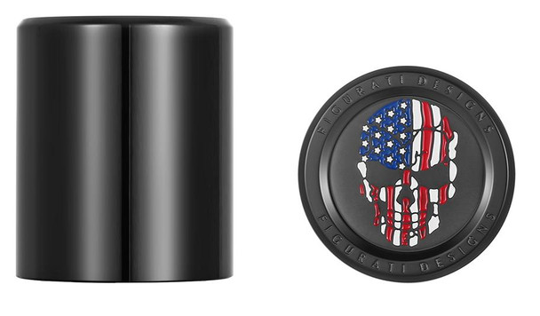  FIGURATI DESIGNS Docking Hardware Covers - Red/White/Blue American Flag Skull - Black FD25-DC-2730-BK 