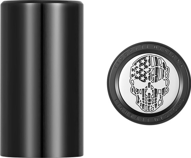  FIGURATI DESIGNS Docking Hardware Covers - American Flag Skull - Contrast Cut - Black FD27-DC-2545-BK 