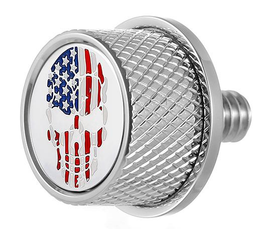  FIGURATI DESIGNS Seat Mounting Knob - Stainless Steel - Skull FD24-SEAT KN-SS 