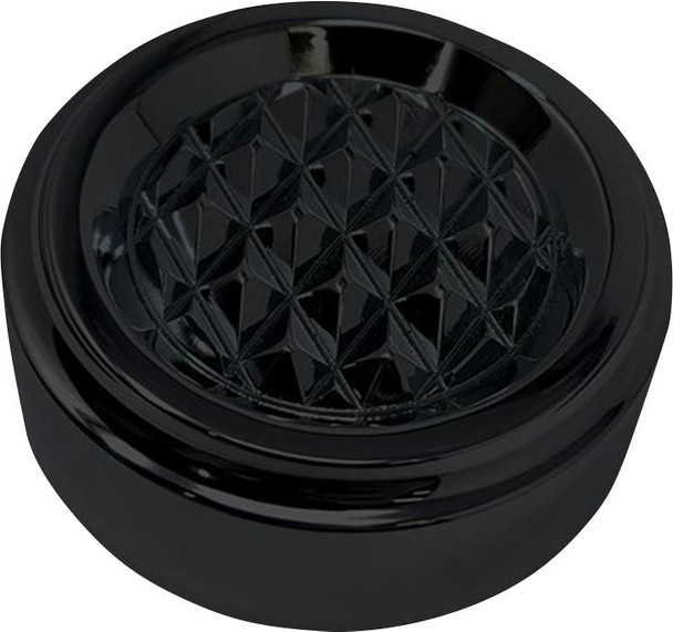  COVINGTONS Dipstick Cover - Diamondback - Black - Dyna/Touring/Trike C3085-B 