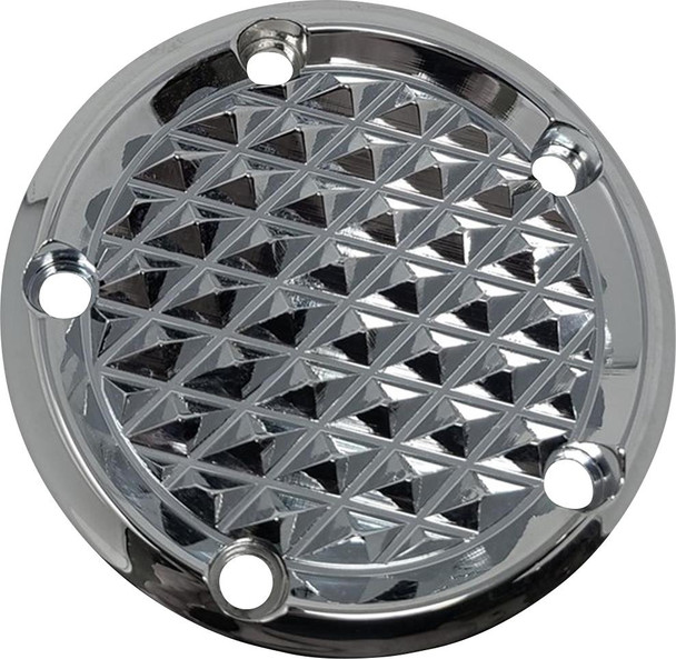  COVINGTONS Points Cover - Diamondback - Chrome - Twin Cam C3093-C 